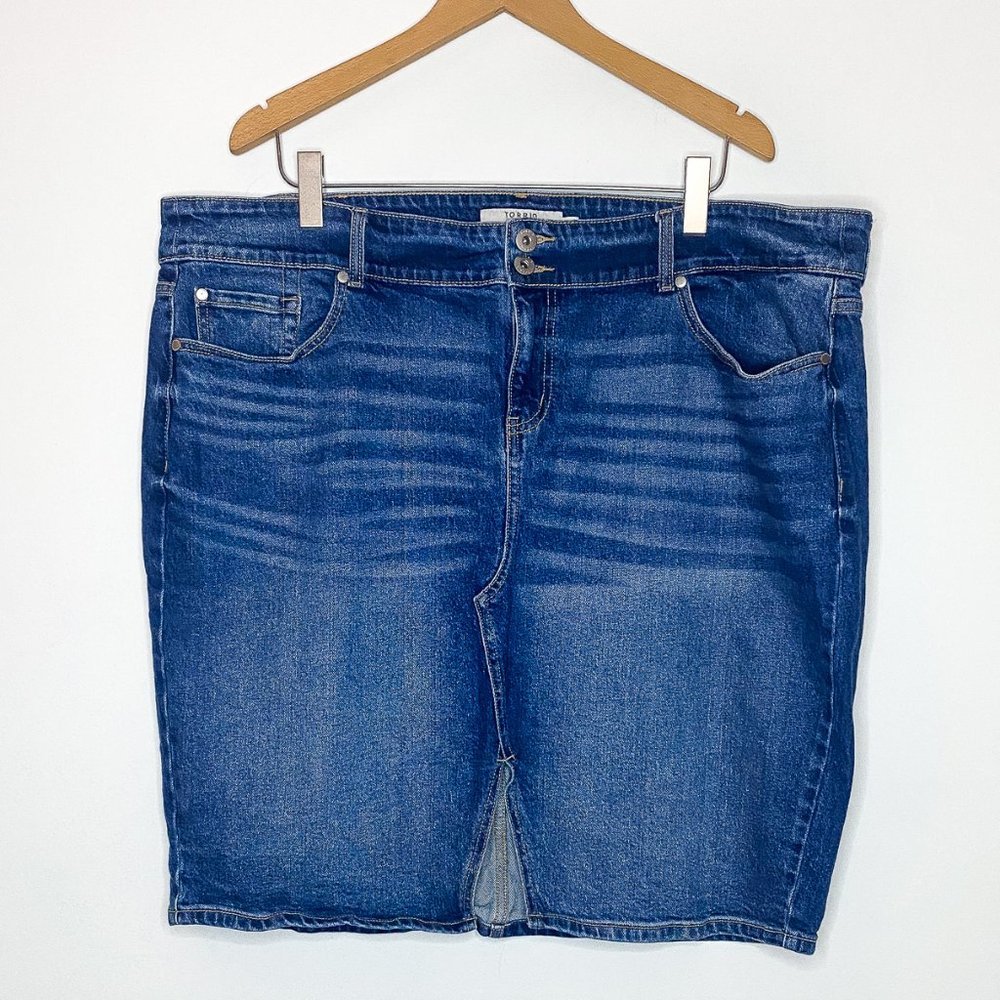 Torrid Denim Slit Front Pencil Skirt - Medium Wash - Size 24